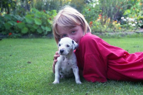 in tuin bij fokker met Jenny